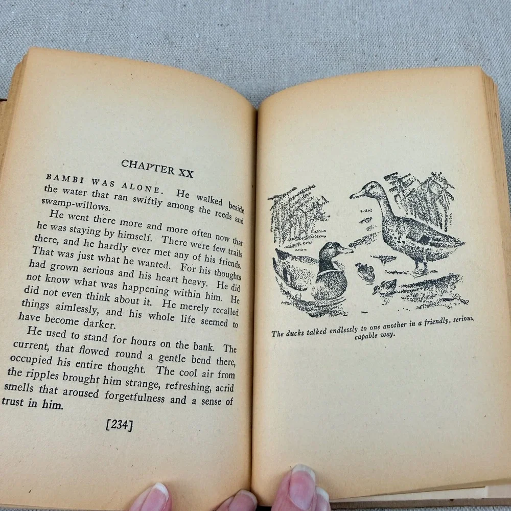 Vintage‎ Bambi Felix Salten 1929 Grosset & Dunlap Hardcover Wartime Edition